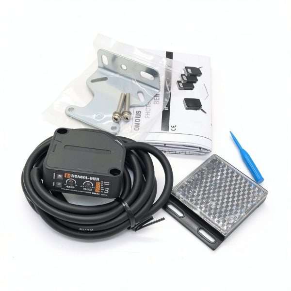 Taiss/Indoor Wall Mounted Photoelectric Beam Sensor 12-240VDC 24-240VAC Retroreflective photoelectric Sensor Switch Proximity Switch Induction Distance 5M BEN5M-6