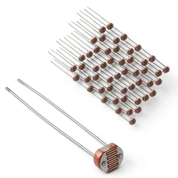 50pcs LDR Photoresistor Light Sensor Photocell for Arduino, ESP32, ESP8266, Raspberry Pi-0